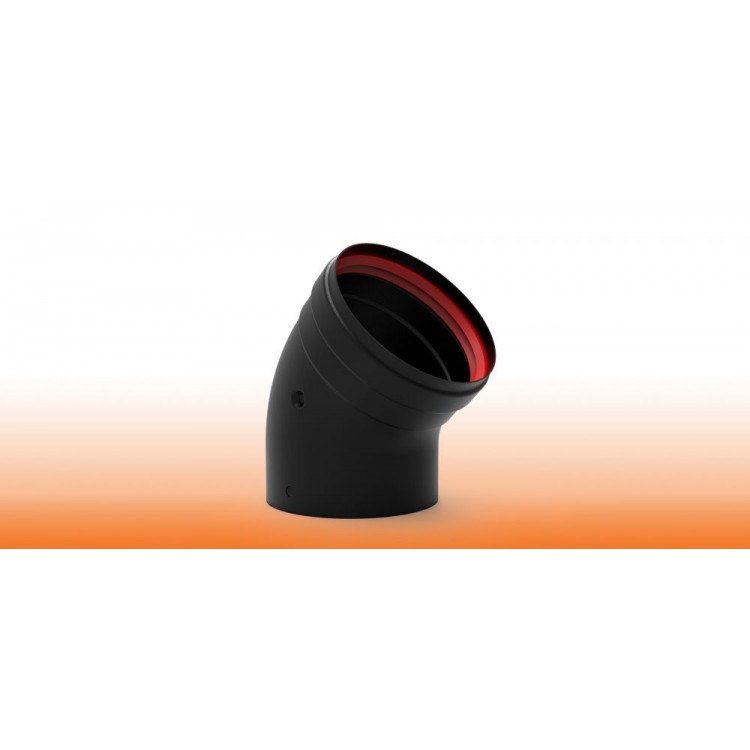 CODO 45º VITRIFICADO NEGRO