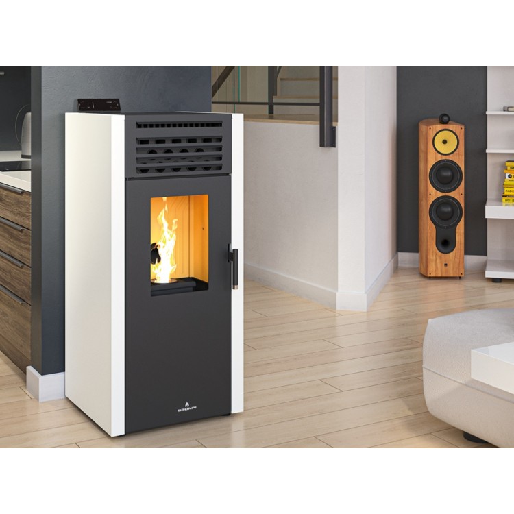 Estufa de Pellet Canalizable Bronpi ADEL Marfil 13 kW