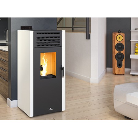 Estufa de Pellet Canalizable Bronpi ADEL Marfil 13 kW