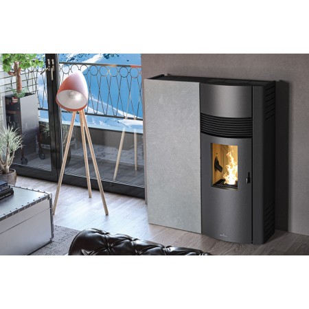Estufa de Pellet Extraplana Bronpi ADRY Gris 11 kW